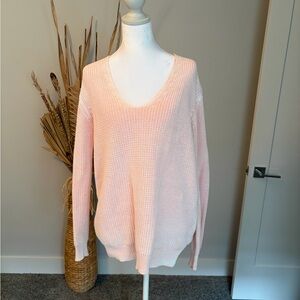 John + Jenn Light Pink V-Neck Sweater